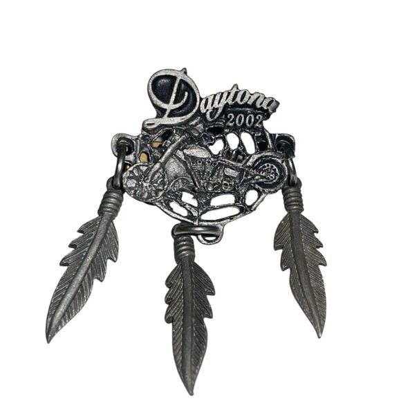 Lot Of 4 Vintage Pewter Biker Rally Pins - Picture 3 of 6